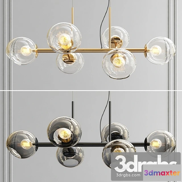 991722 - Staggered glass chandelier - 6 light