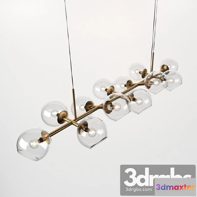 991726 - Staggered Glass Chandelier 12 Light
