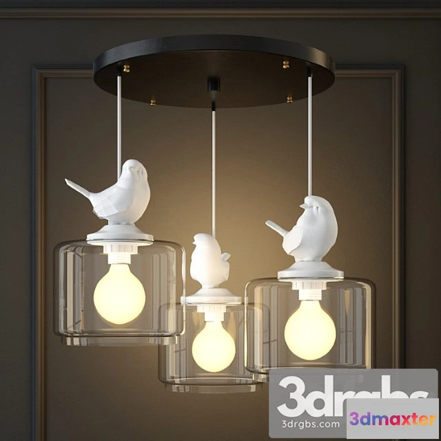 991868 - Suspension light provence bird pendant circle 3