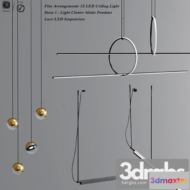 992000 - Technical lighting Flos linear suspension and dora pendant collection