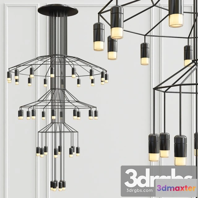 992414 - Vibia Wireflow Chandelier 0378 LED Suspension 42 Lamp
