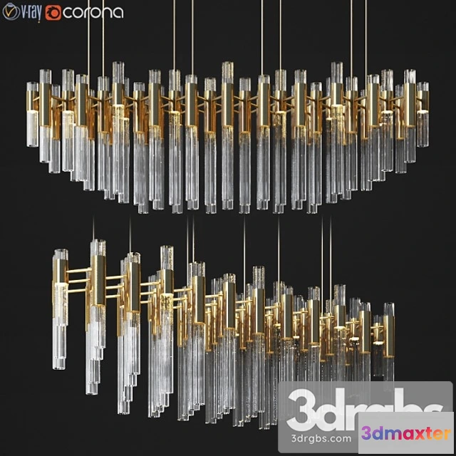 992554 - Waterfall linear rectangular suspension chandelier luxxu