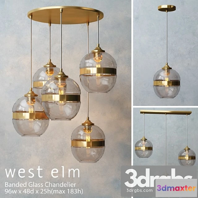 992572 - West Elm Banded Glass Chandelier