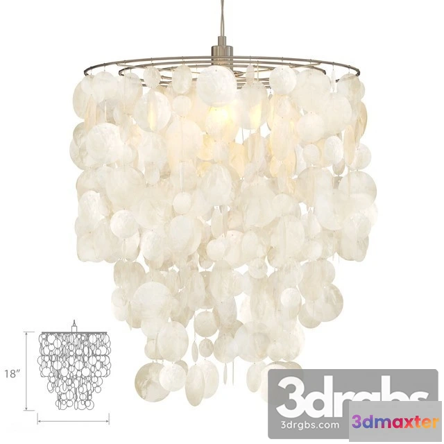 992578 - West Elm Capiz Round Pendant White