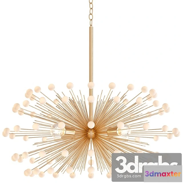 992596 - White beaded urchin chandelier sputnik