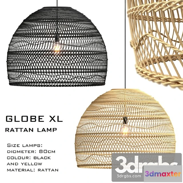 992602 - Wicker lamp globe xl