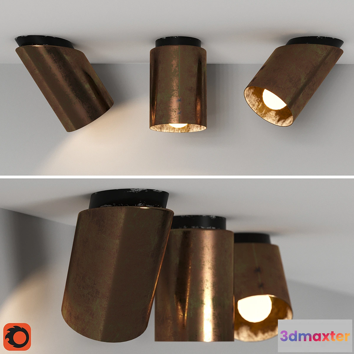 1285754 - Jacques Quinet ceiling lights 3D Max