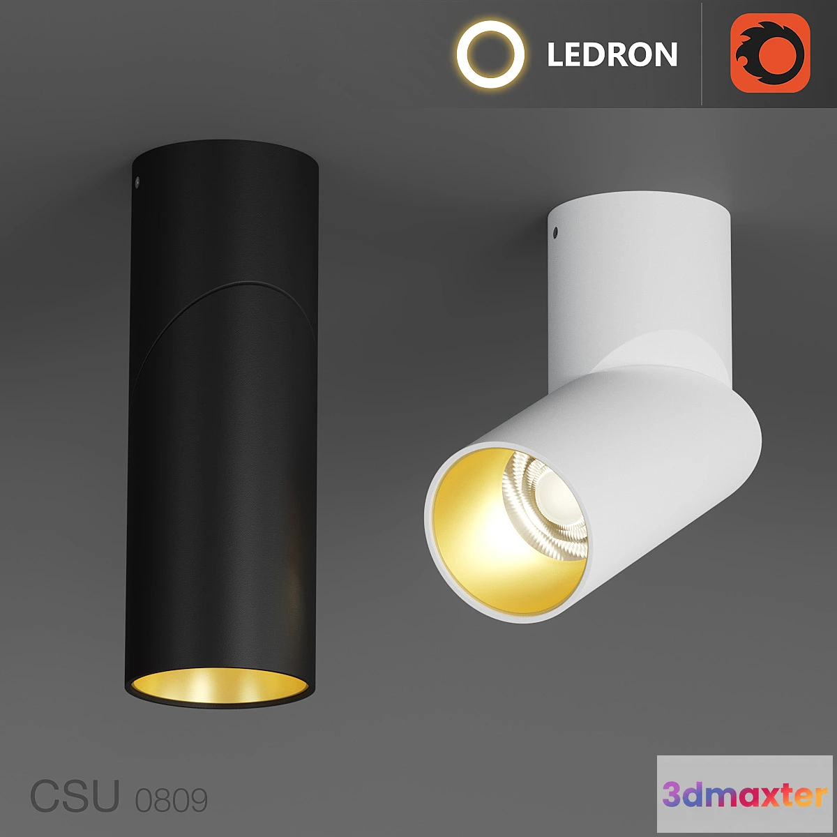 1353145 - Surface-mounted luminaire Ledron CSU0809 3D Max