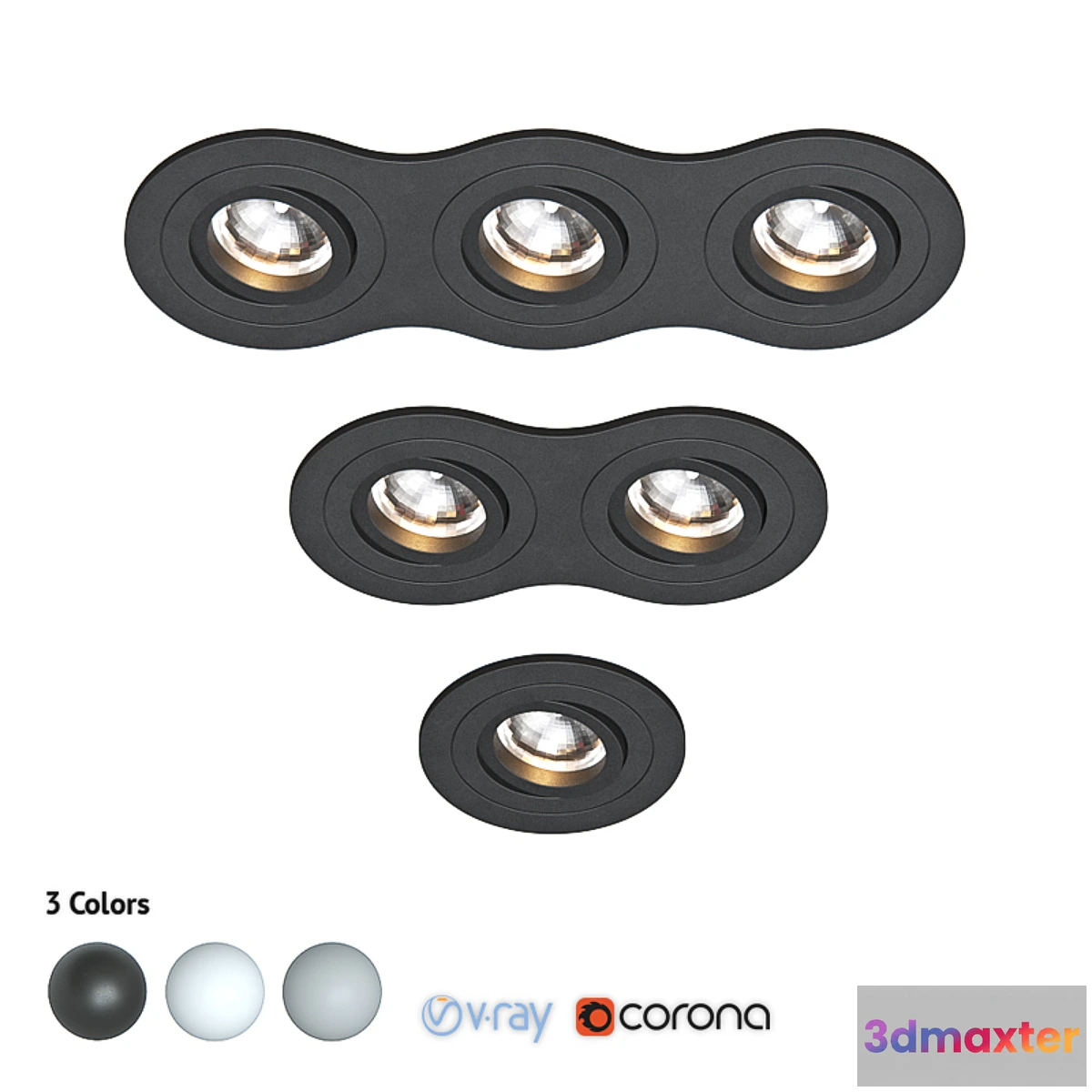 1403352 - Set of built-in luminaires INTERO LS 3D Max