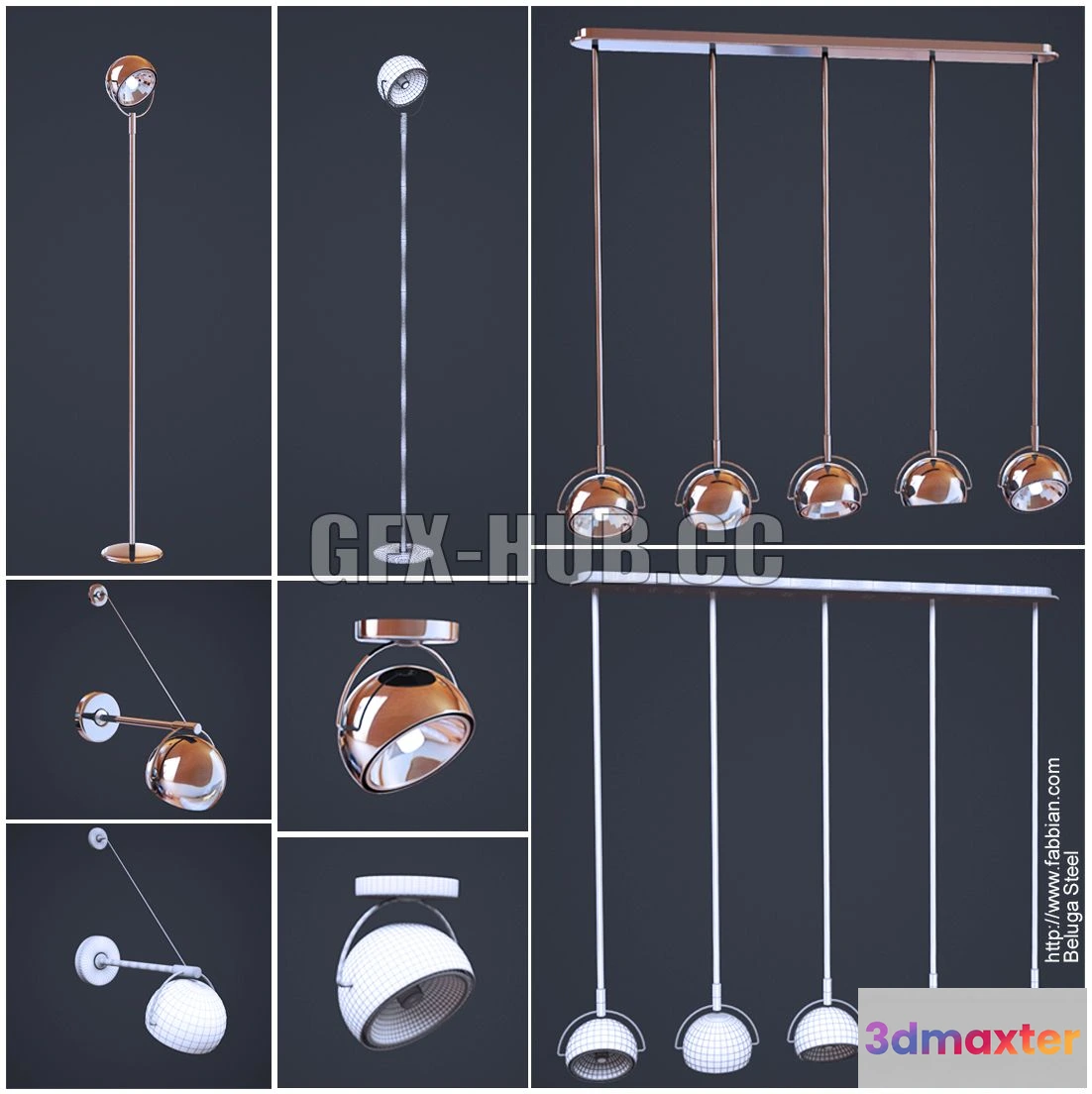 1566212 - Fabbian Beluga Steel 3D Max