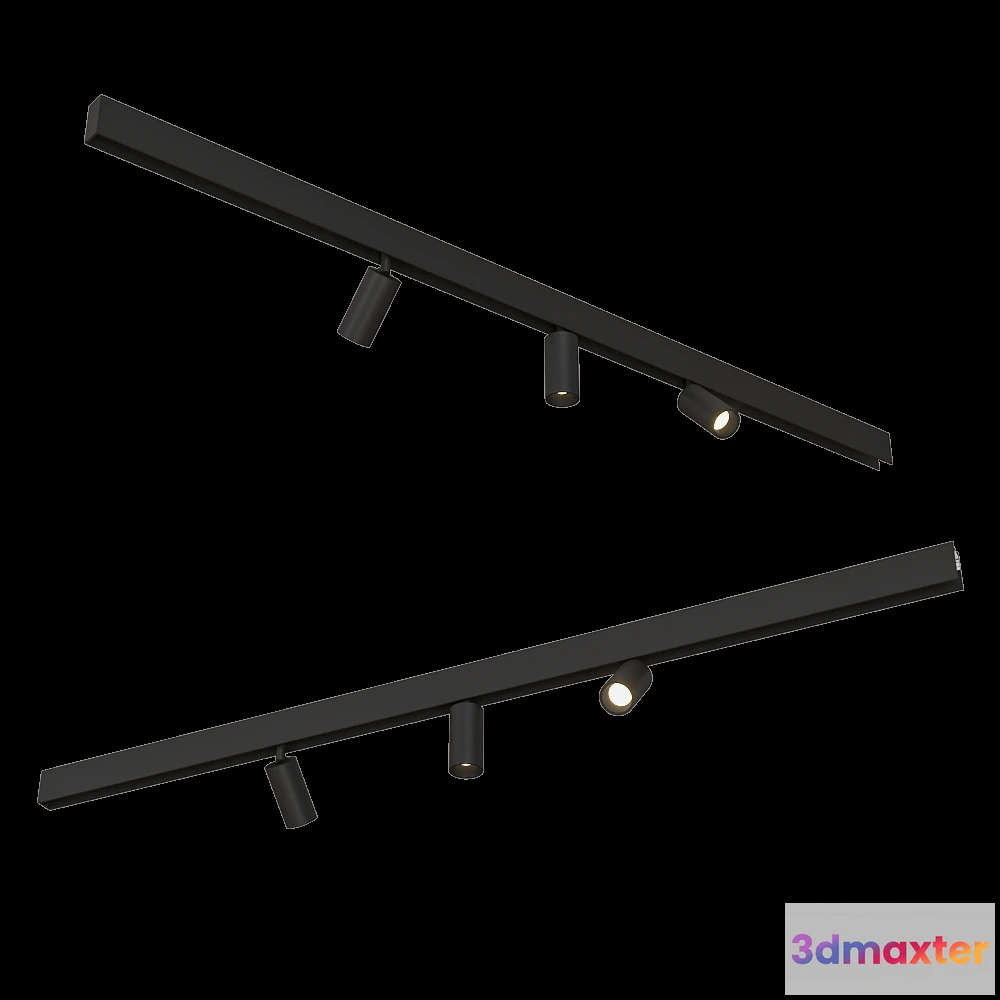 1657402 - ANCARD - Lamp magnetic track swivel accent 3D Max