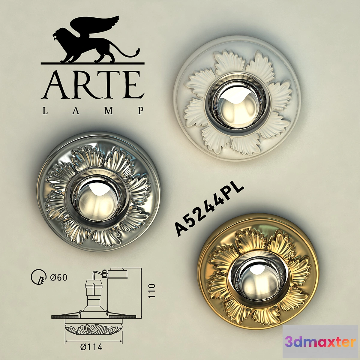 632725 - Arte lamp A5244PL-1CC A5244PL-1GO A5244PL-1WH