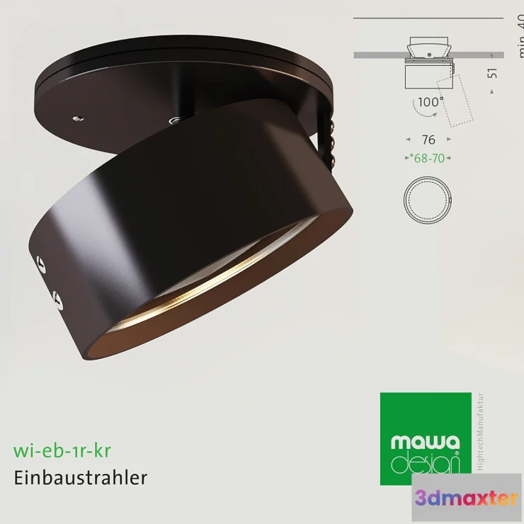 801654 - Wittenberg MawaDesign built-in Spotlight-wi-eb-1r-kr