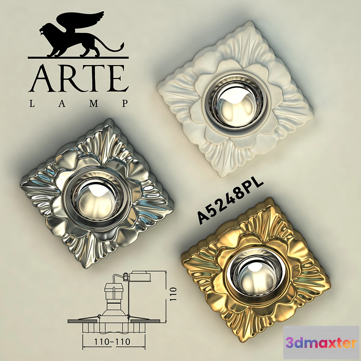 902932 - Arte lamp A5248PL-1CC A5248PL-1GO A5248PL-1WH