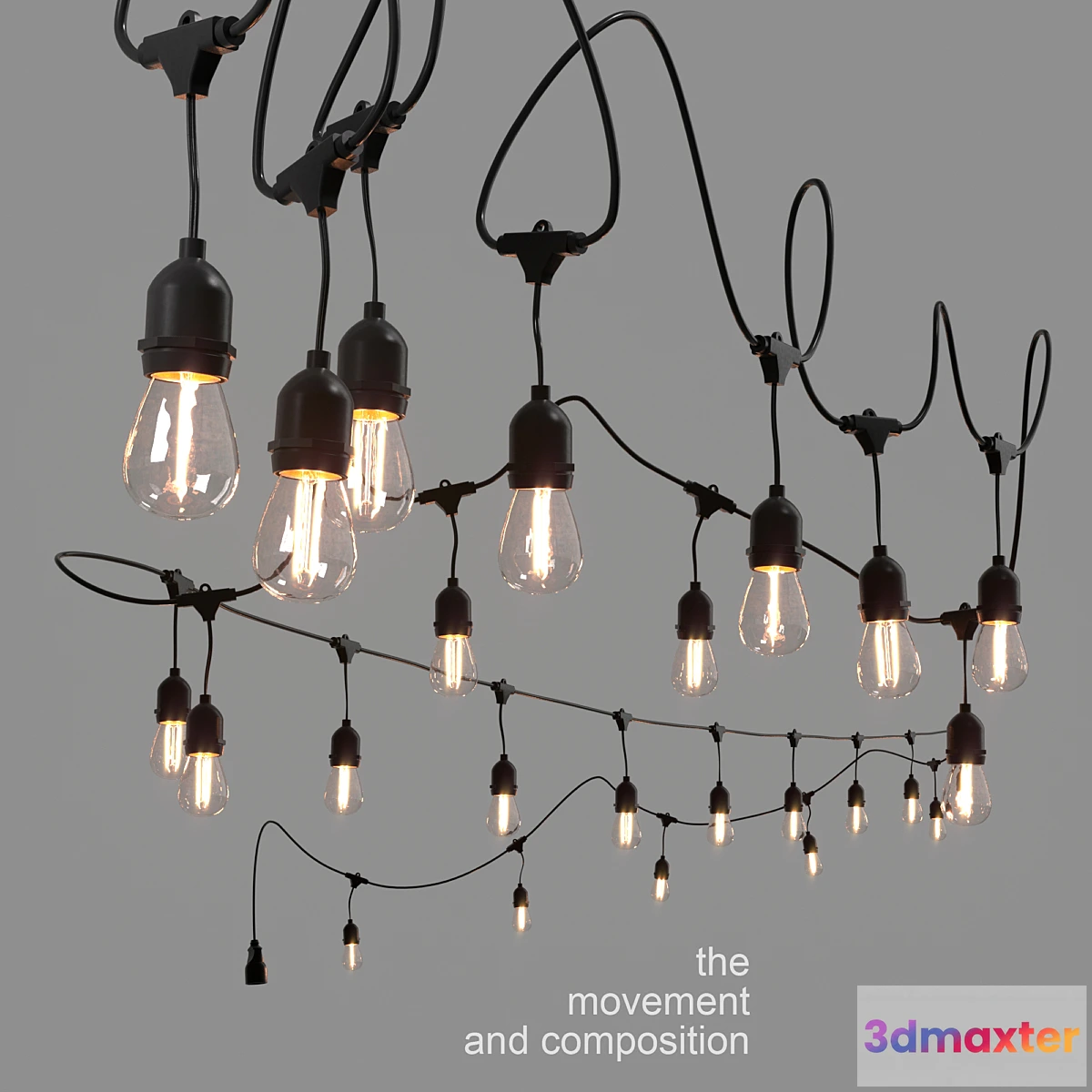 1294602 - Editable garland belt light 3D Max