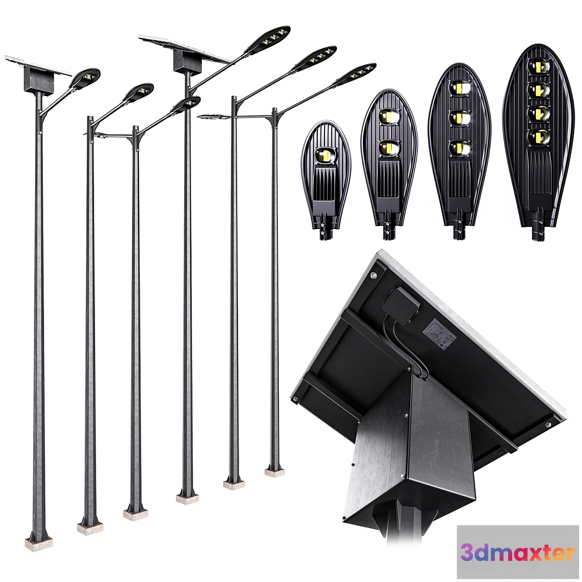 1329088 - Solar Powered Street Light 3D Max