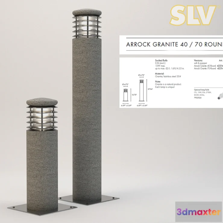 1422020 - slv ARROK GRANITE ROUND 3D Max