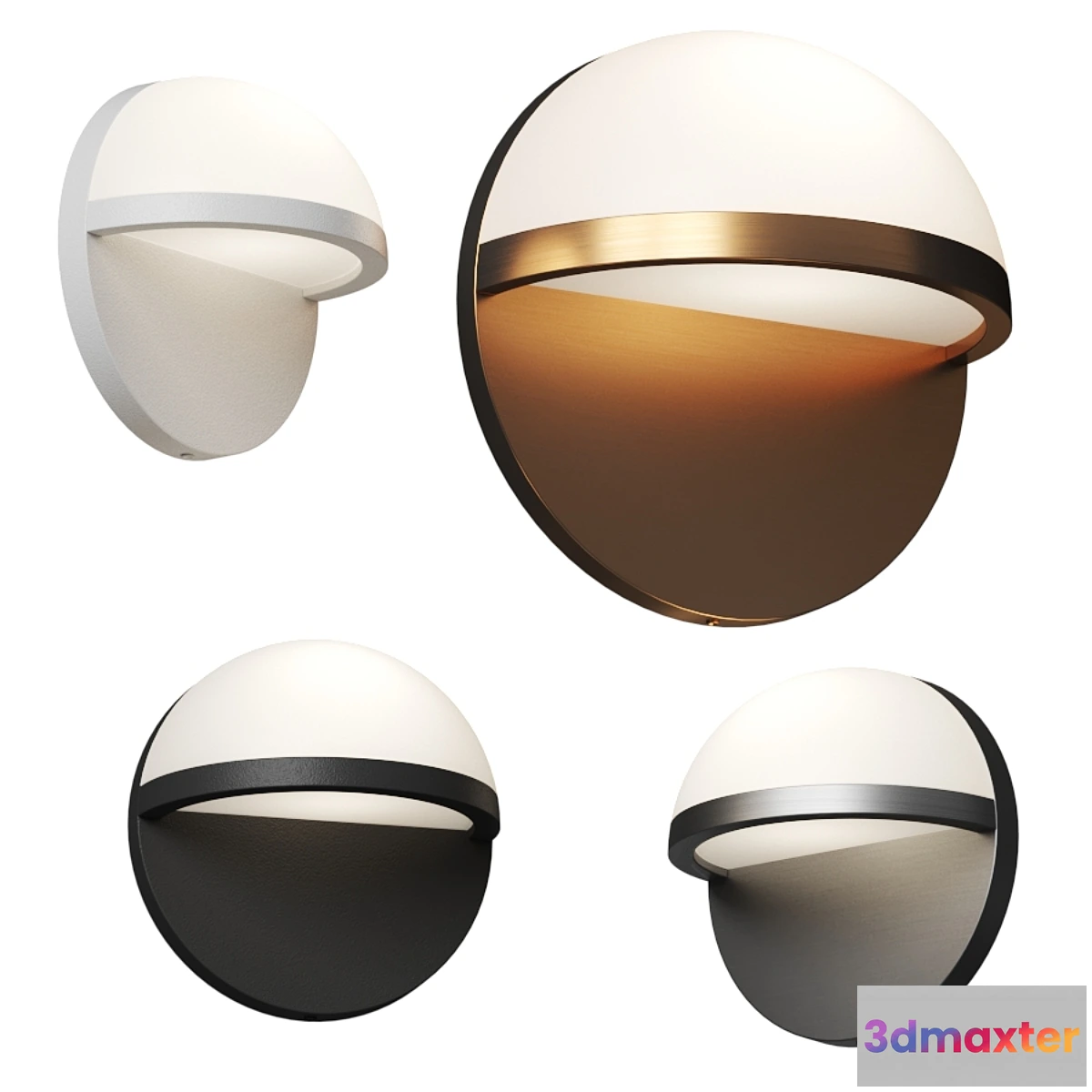 1444522 - Mezza Vetro Outdoor Wall Sconce by Sonneman 3D Max
