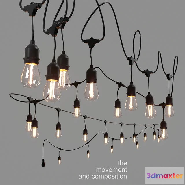 1551219 - Editable garland belt light 3D Max