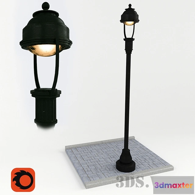 1609544 - exterior-models - Street lamp with sidewalk 3D Max