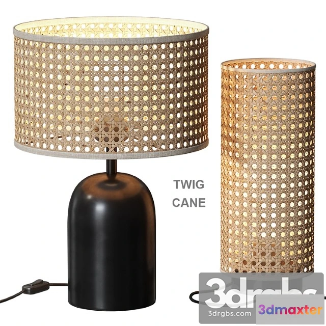 1051462 - Cane table lamp with rattan keria