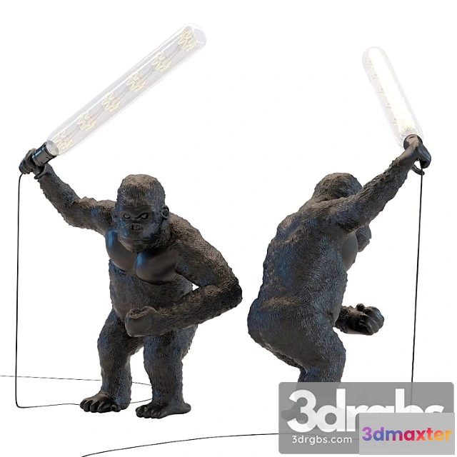 1051876 - Table lamp animal fighting kong mat black