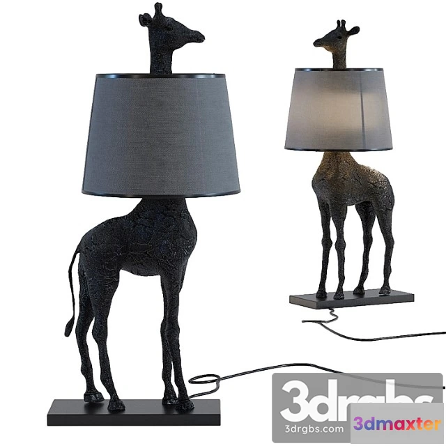 1051918 - Table lamp giraffe mat black