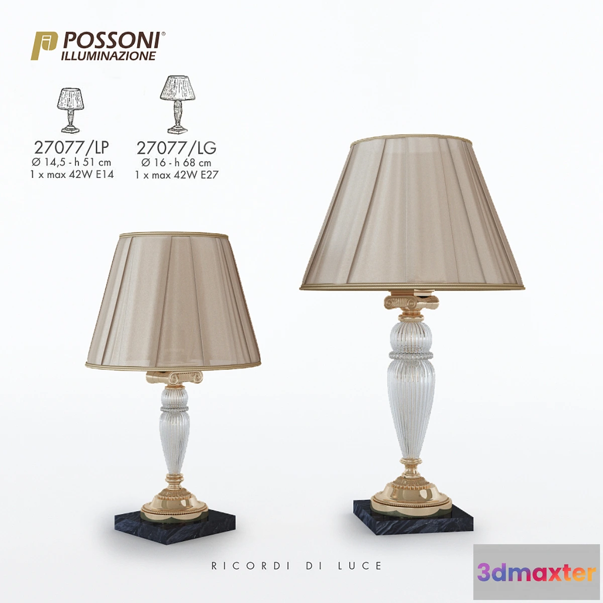 1278396 - Table lamps Possoni 3D Max