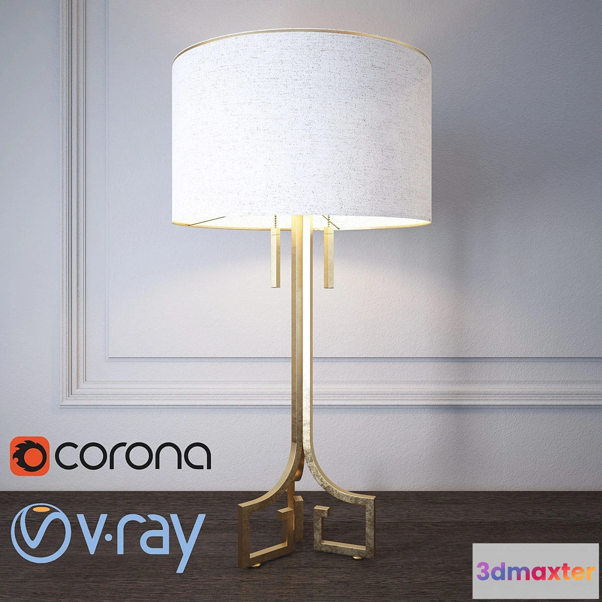 1283142 - Regina-Andrew Design Le Chic Golden Table Lamp - No.2 3D Max