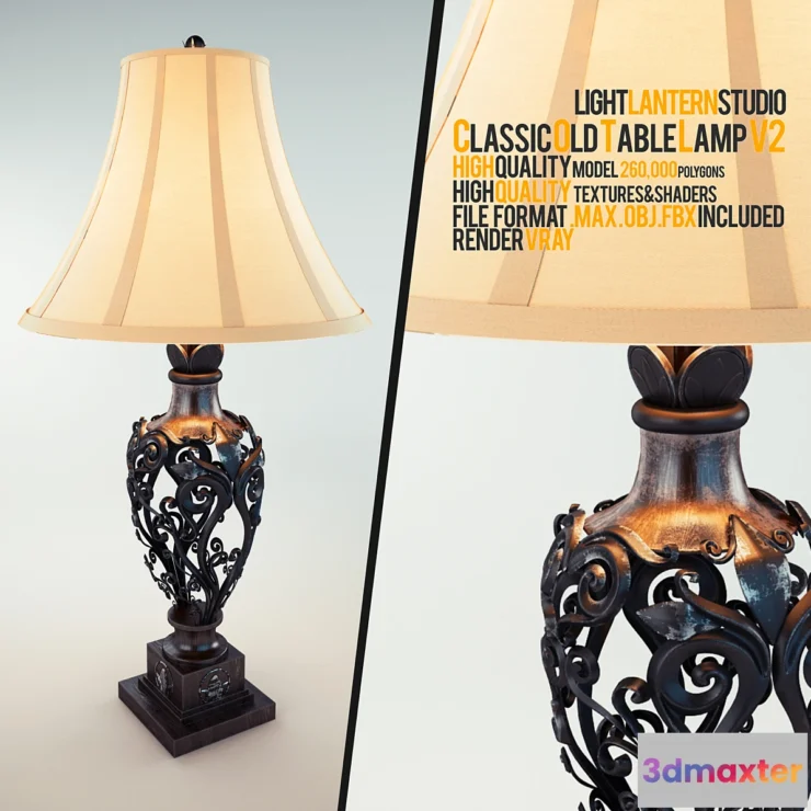 1283648 - Classic Old Table Lamp V2 - No.2 3D Max