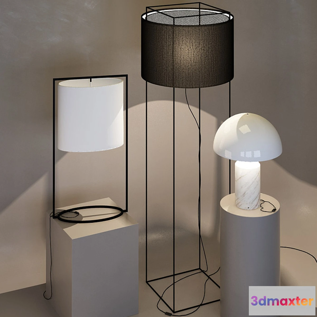 1287598 - Mitternacht floor lamp 1080 lamp Atollo lamp Steeman 3D Max