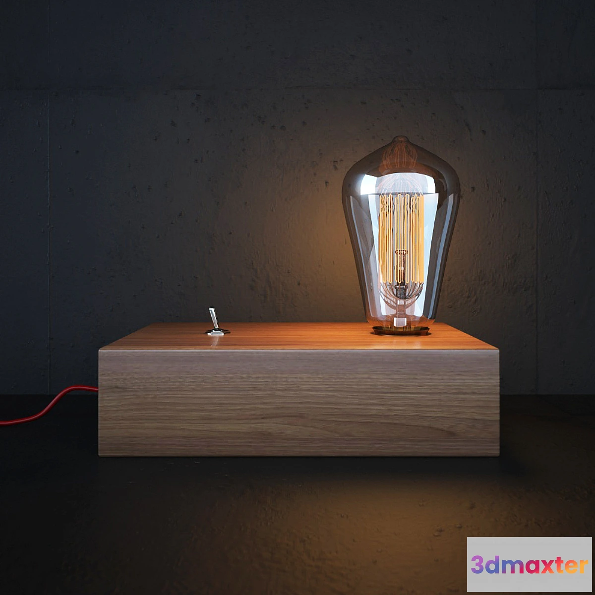 1289780 - Vintage Retro Edison Wooden shade 3D Max