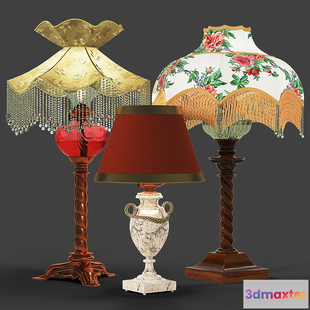 1295835 - Set of vintage lamps 3D Max