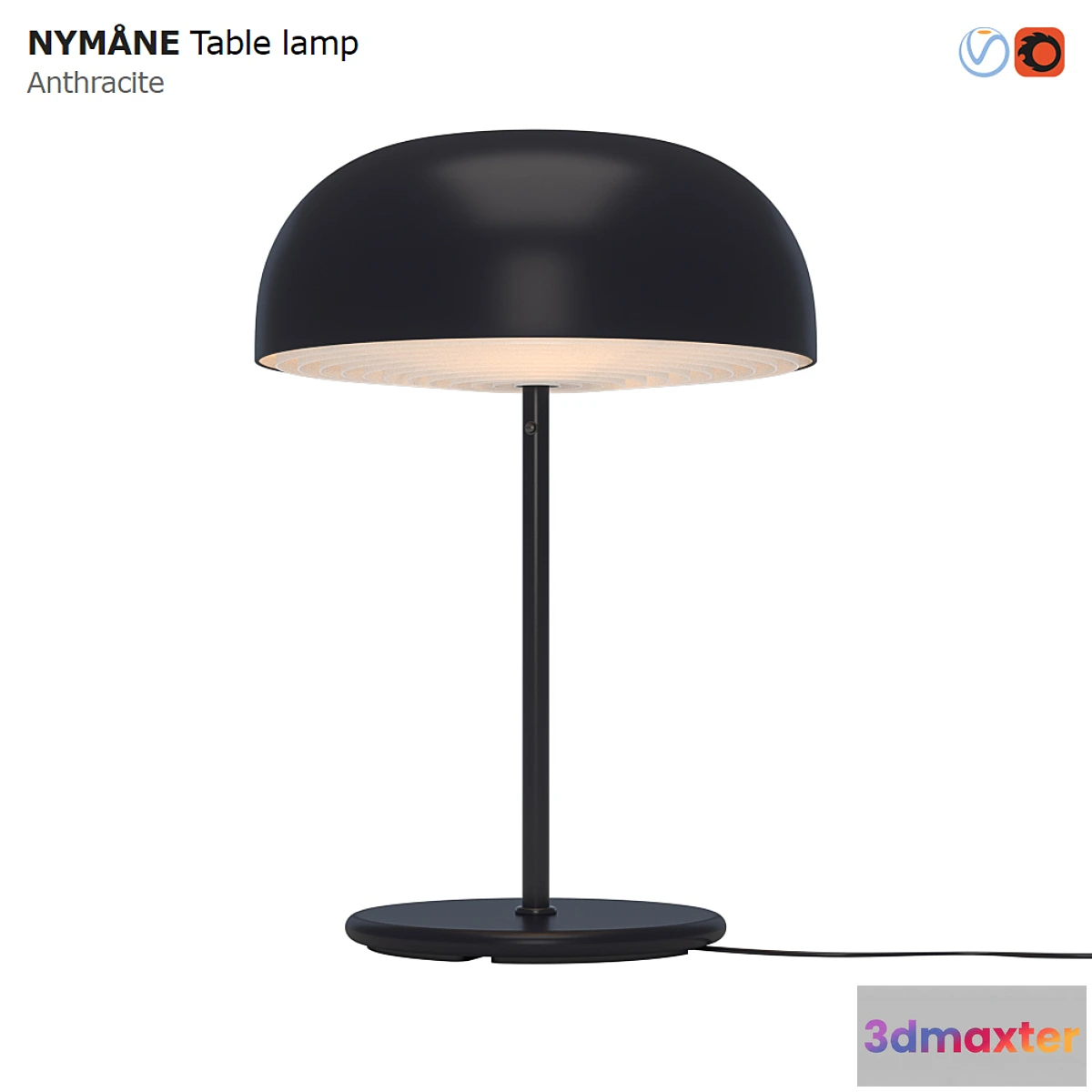 1308356 - IKEA NYMANE Table Lamp Anthracite 3D Max