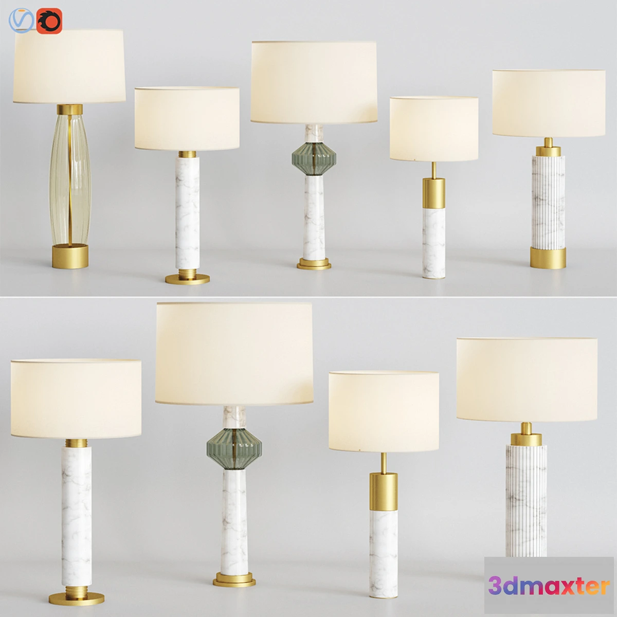 1315431 - Heathfield Table Lamp Set 3D Max