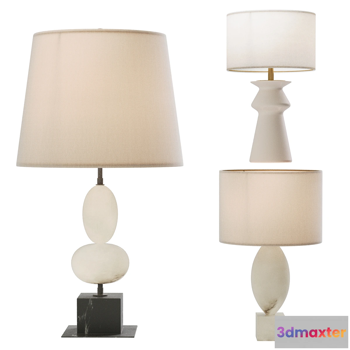 1330304 - table lamp set 01- Versa & Dani & Amagansett 3D Max