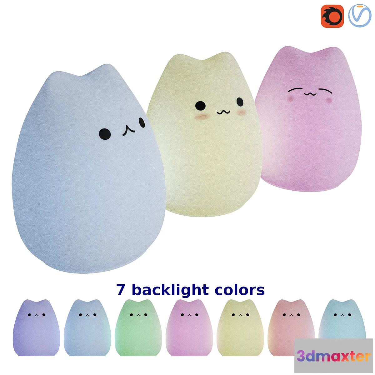 1330412 - Cute Cat LED Night Lamp 3D Max