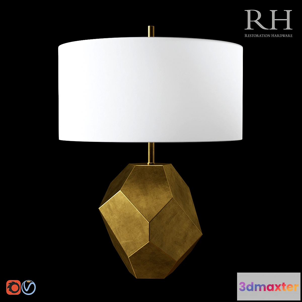 1339938 - RH FACETED TABLE LAMP 3D Max