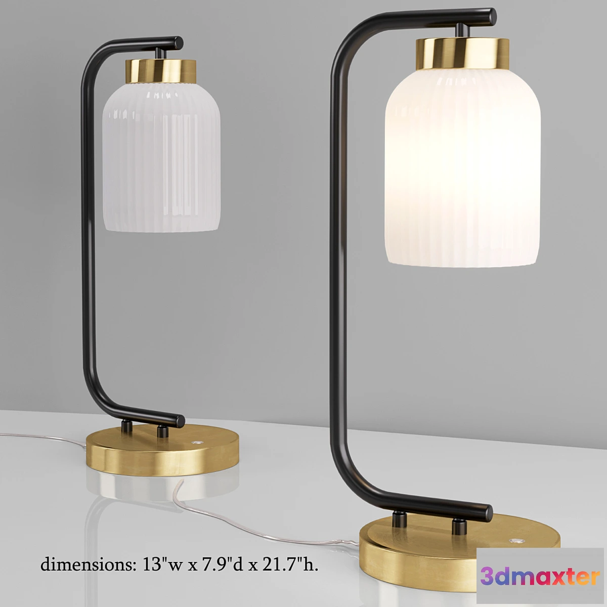 1343956 - Suspended Glass Table Lamp 3D Max