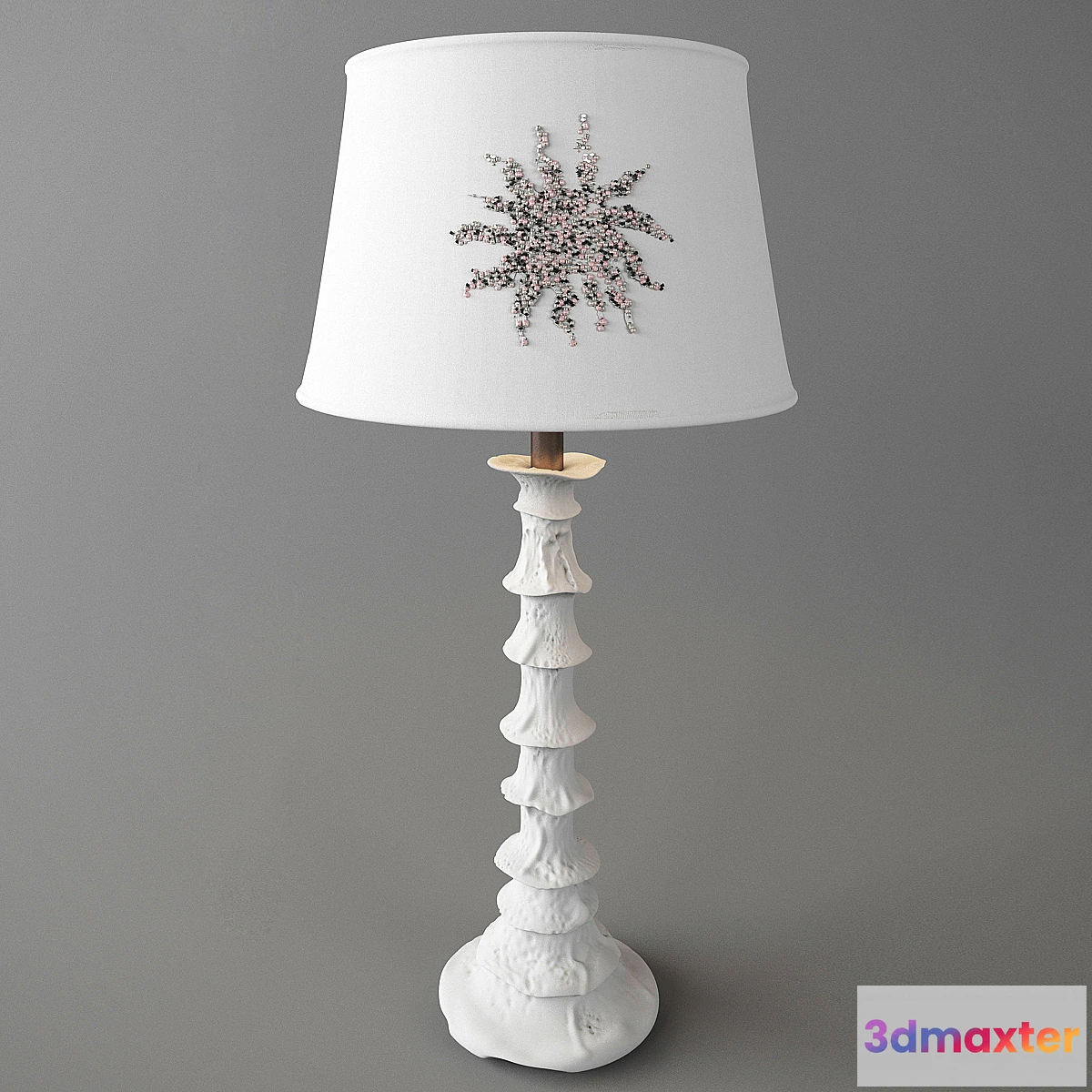 1351280 - Terracotta Lamp with Hand Embroidered Shade by Miguel Cisterna 3D Max