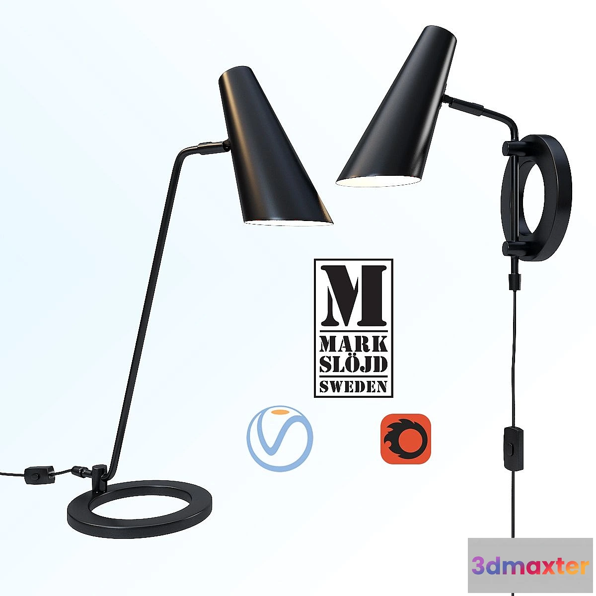 1354773 - Table lamp and sconce model CAL from the company Markslöjd Sweden. 3D Max