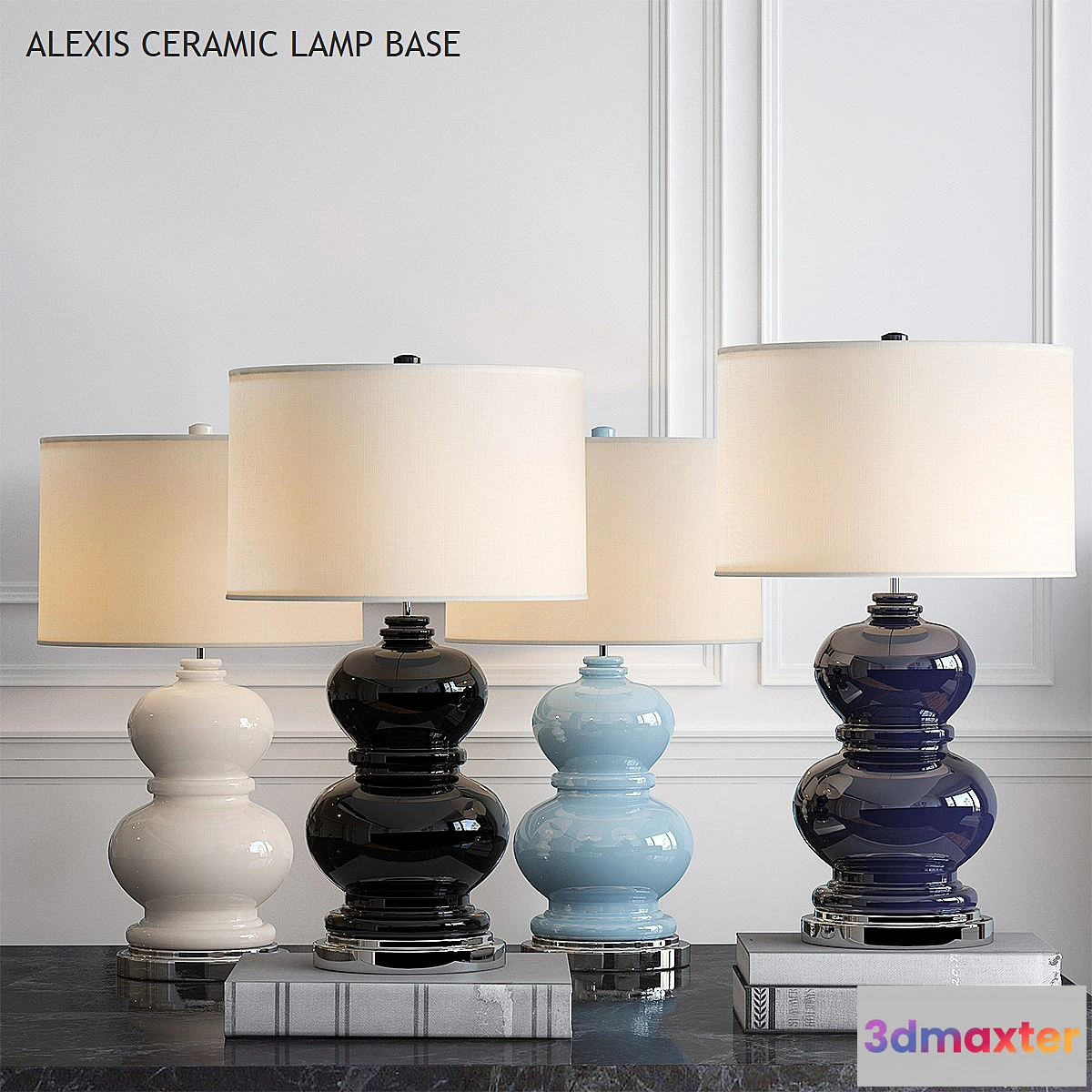 1354856 - Pottery barn ALEXIS CERAMIC LAMP BASE 3D Max