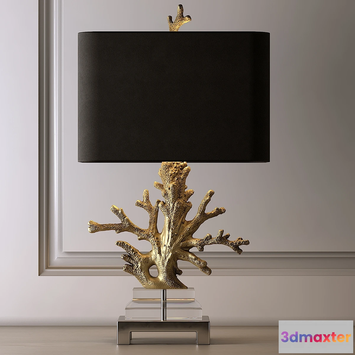 1356373 - Gold coral table lamp 3D Max