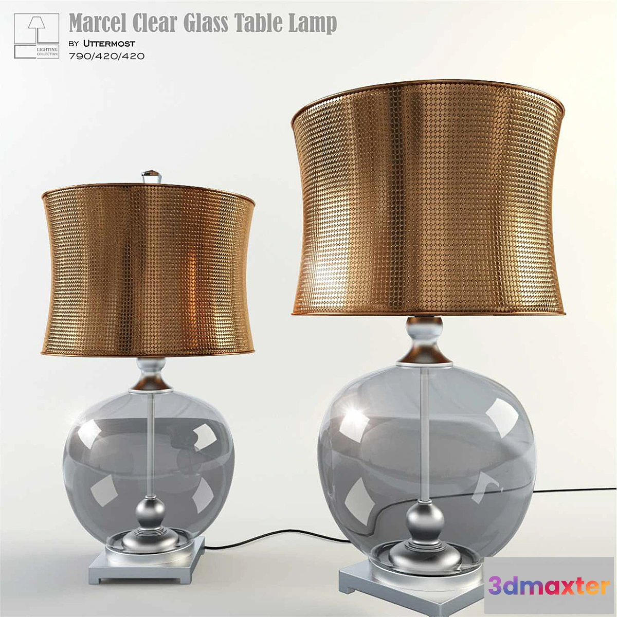 1392278 - Marcel Clear Glass Table Lamp 3D Max