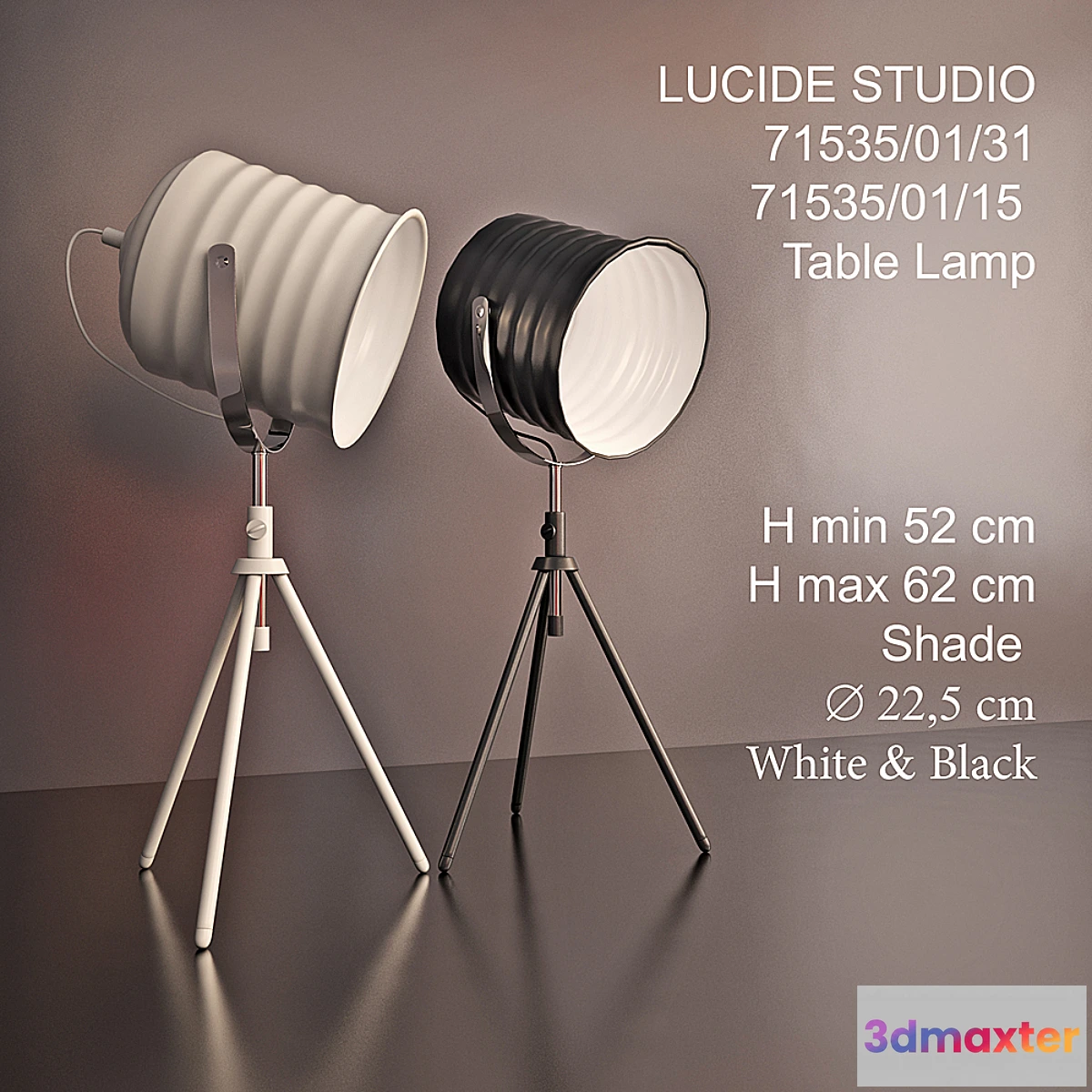 1394292 - Table lamp Lucide Studio 71535_01_15 and 71535_01_31 3D Max