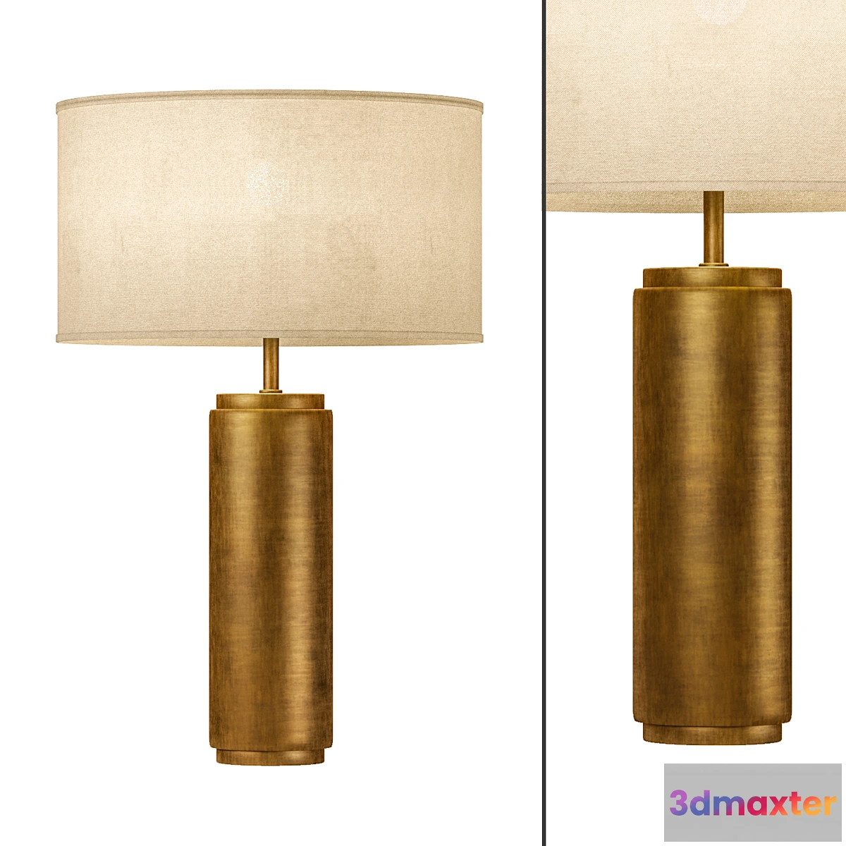 1398112 - Restoration Hardware Cylindrical Column Table Lamp 3D Max