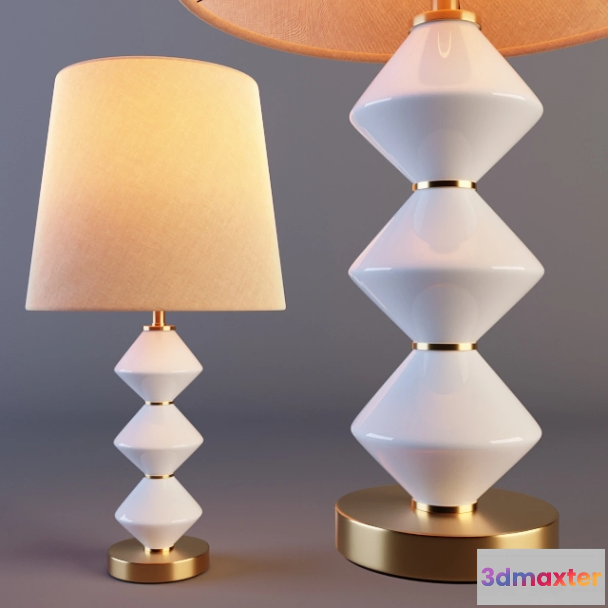 1404720 - Geo Milk Glass And Gold Zoey Table Lamp Base 3D Max