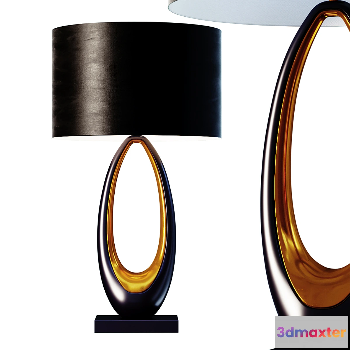 1406342 - Mid Century Studio Art Metal Oval Buffet Lamp 3D Max