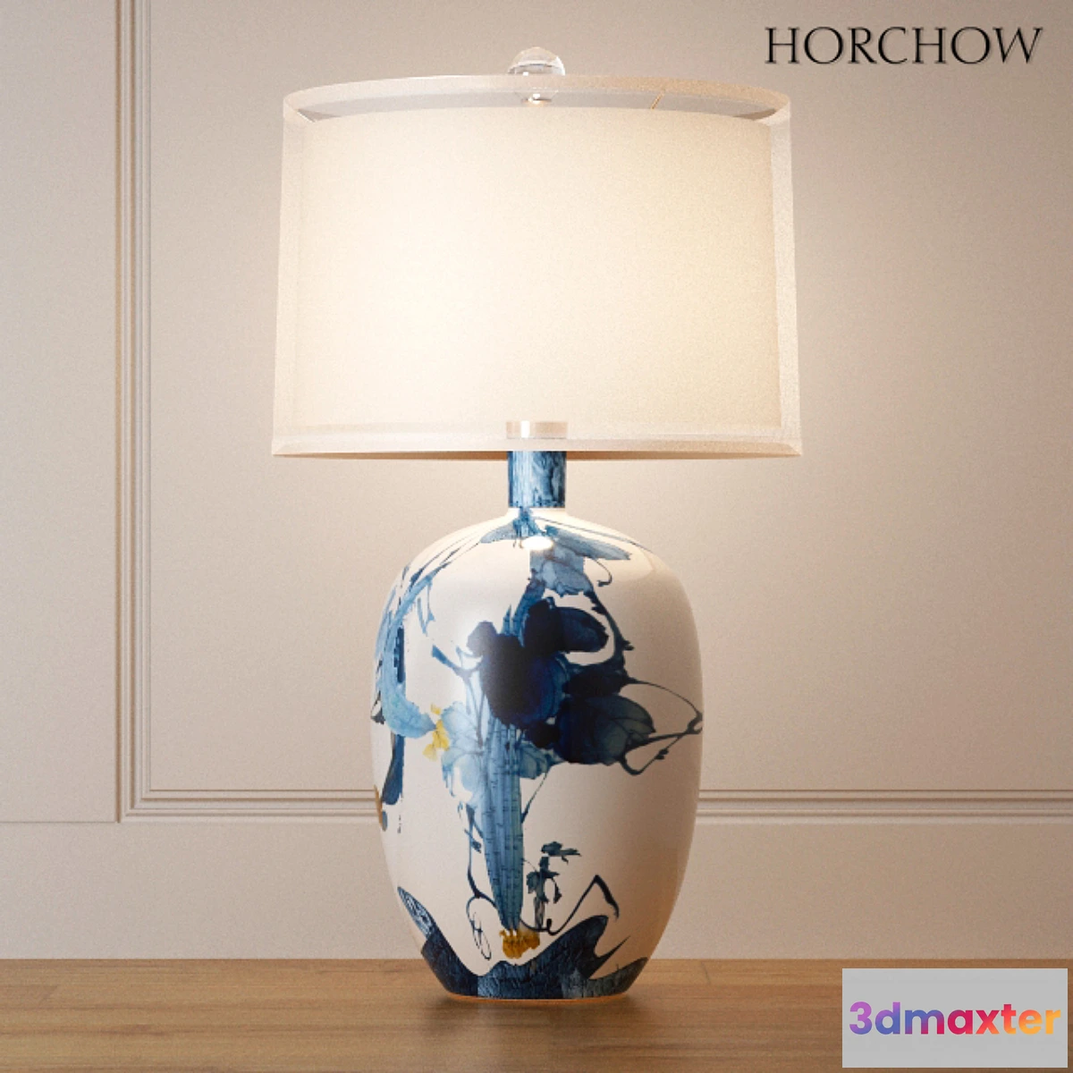 1415988 - Floral Chinoiserie Lamp 3D Max
