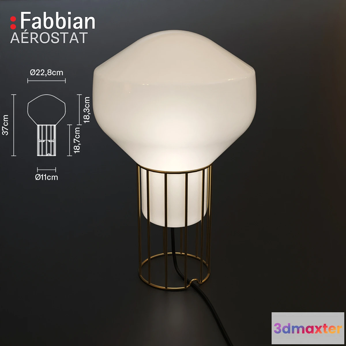 1416220 - Fabbian Aerostat Table Lamp 3D Max